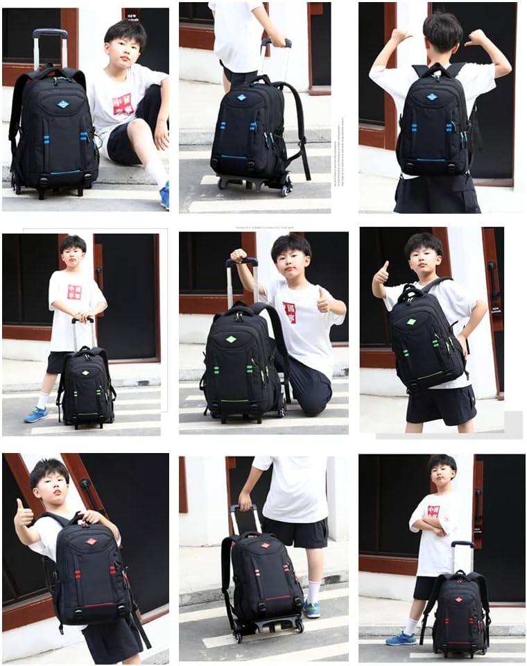 Multifunctional School Backpack with Wheels for Boys – Convertible Trolley Bag
