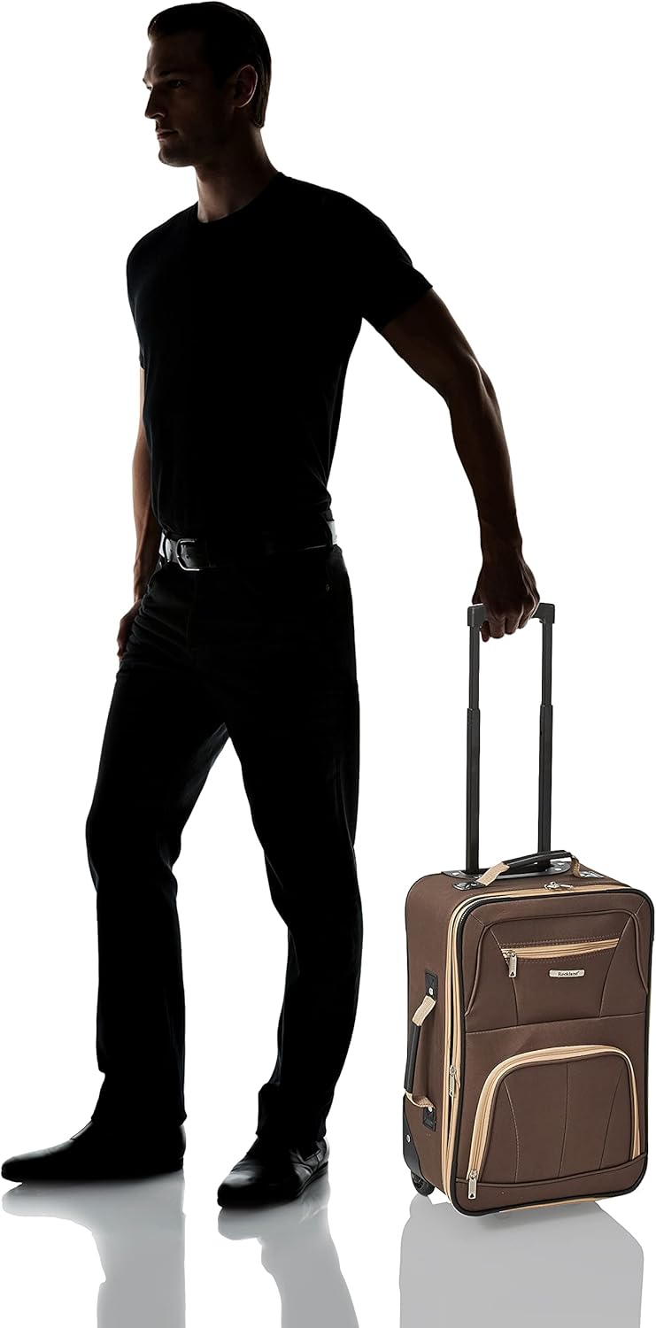 2-Piece Softside Upright Luggage Set with Cabin Bag & Smooth-Running Wheels