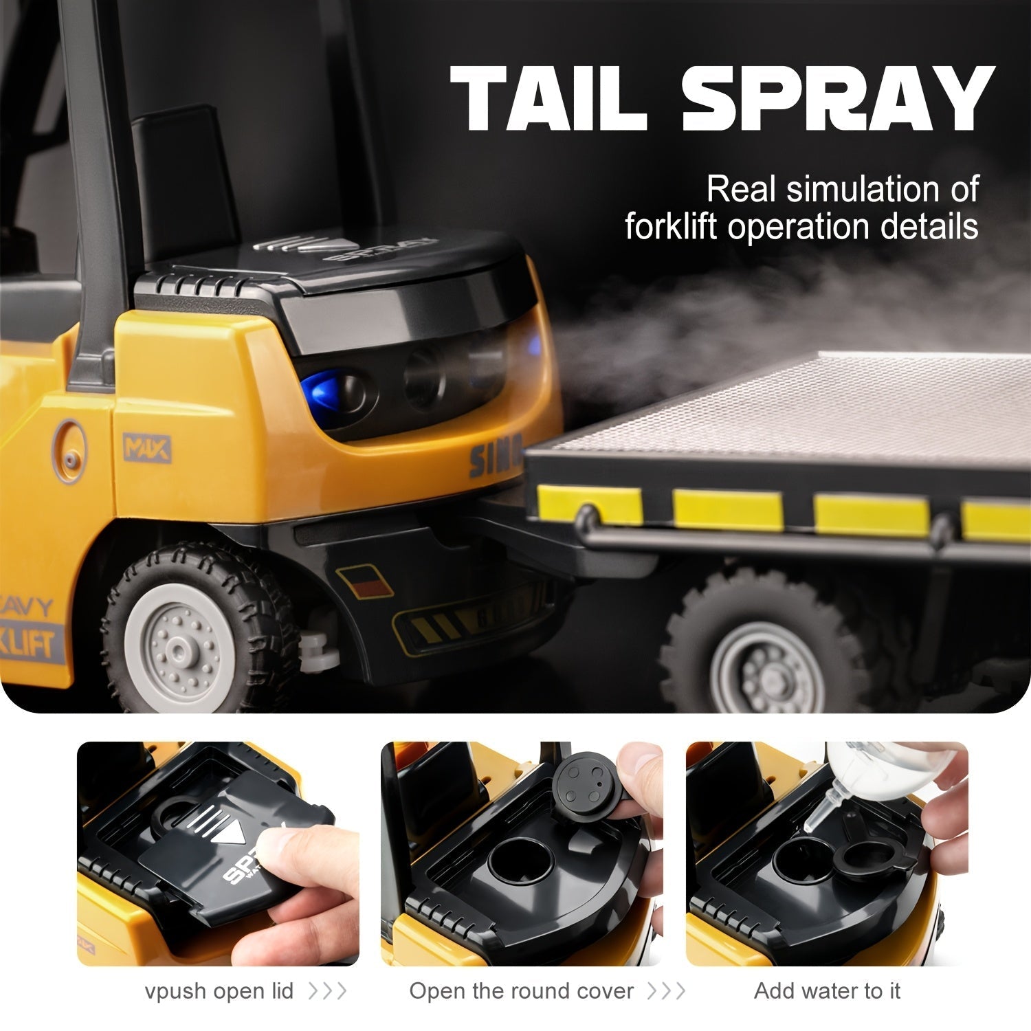 Heavy Duty Remote Control Forklift – 1:24 Scale with Lights & Trailer