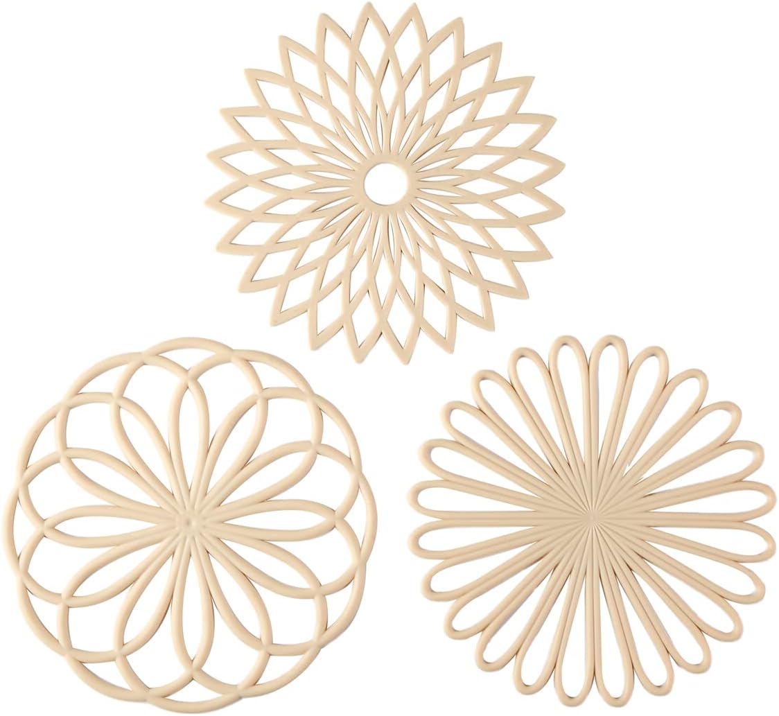 Set of 3 Silicone Coasters: Heat-Resistant Heat Pads