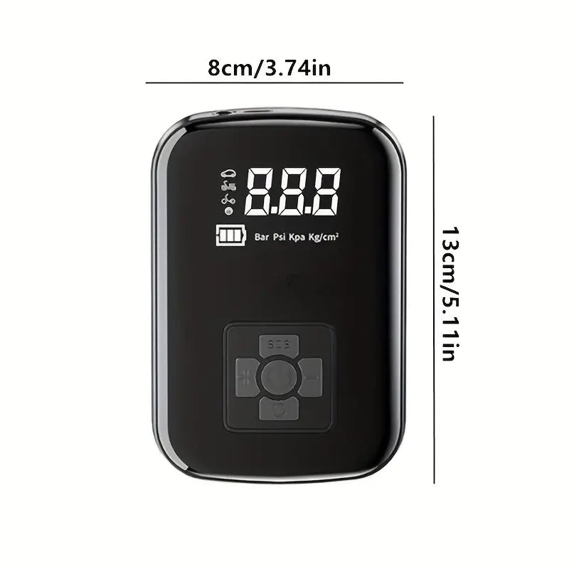 SmartPump Portable Air Compressor with LED Display - USB Rechargeable, For Tyres, Bicycle, Motorcycle and More