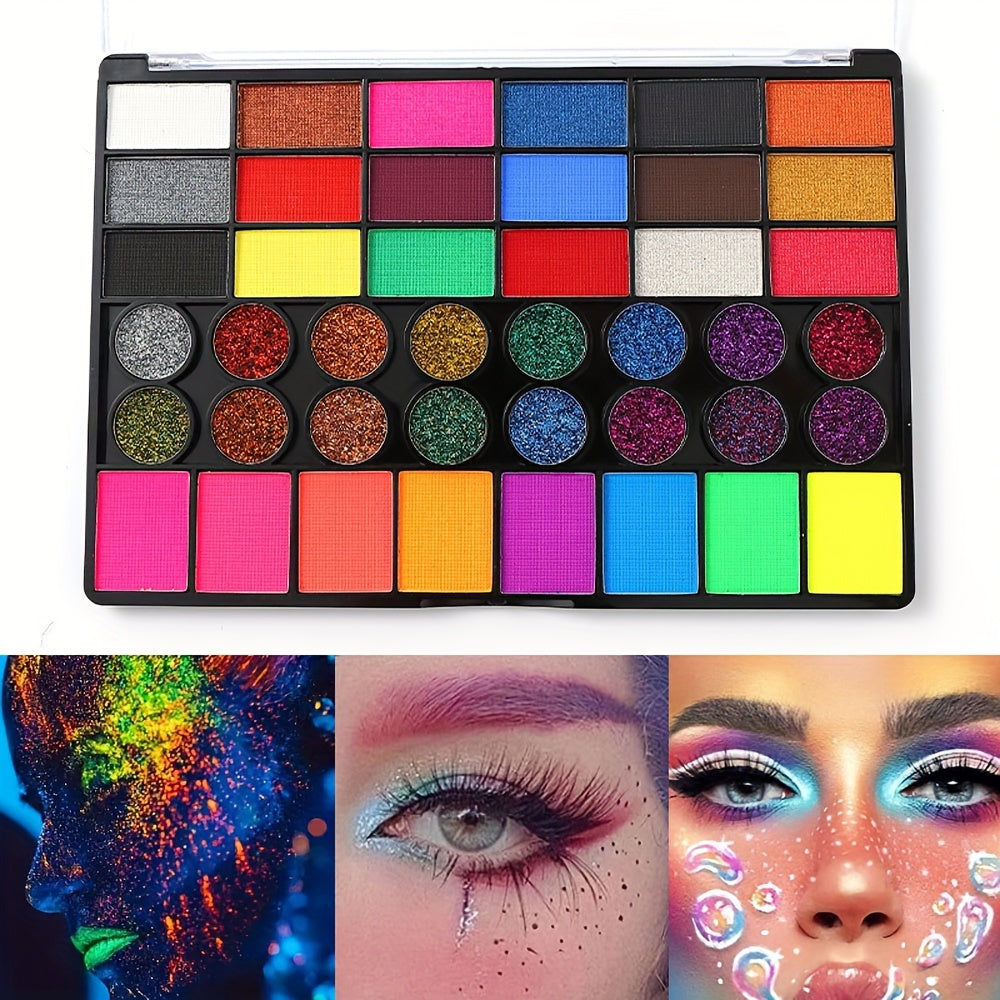 42-Colour Water-Based Face and Body Paint Set – Perfect for Creative Art and Painting