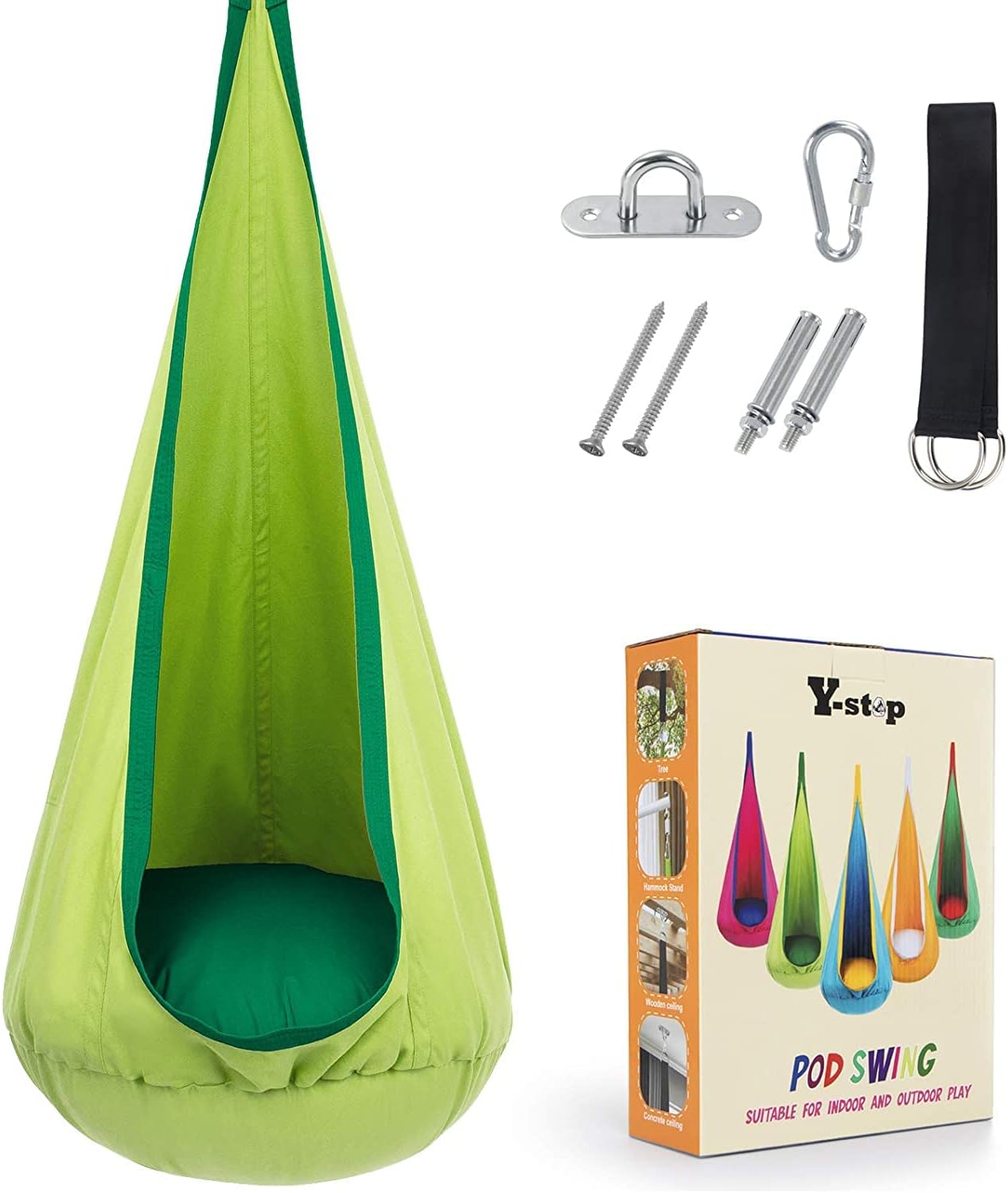 Children's Hanging Chair with Air Cushion for Indoors & Outdoors