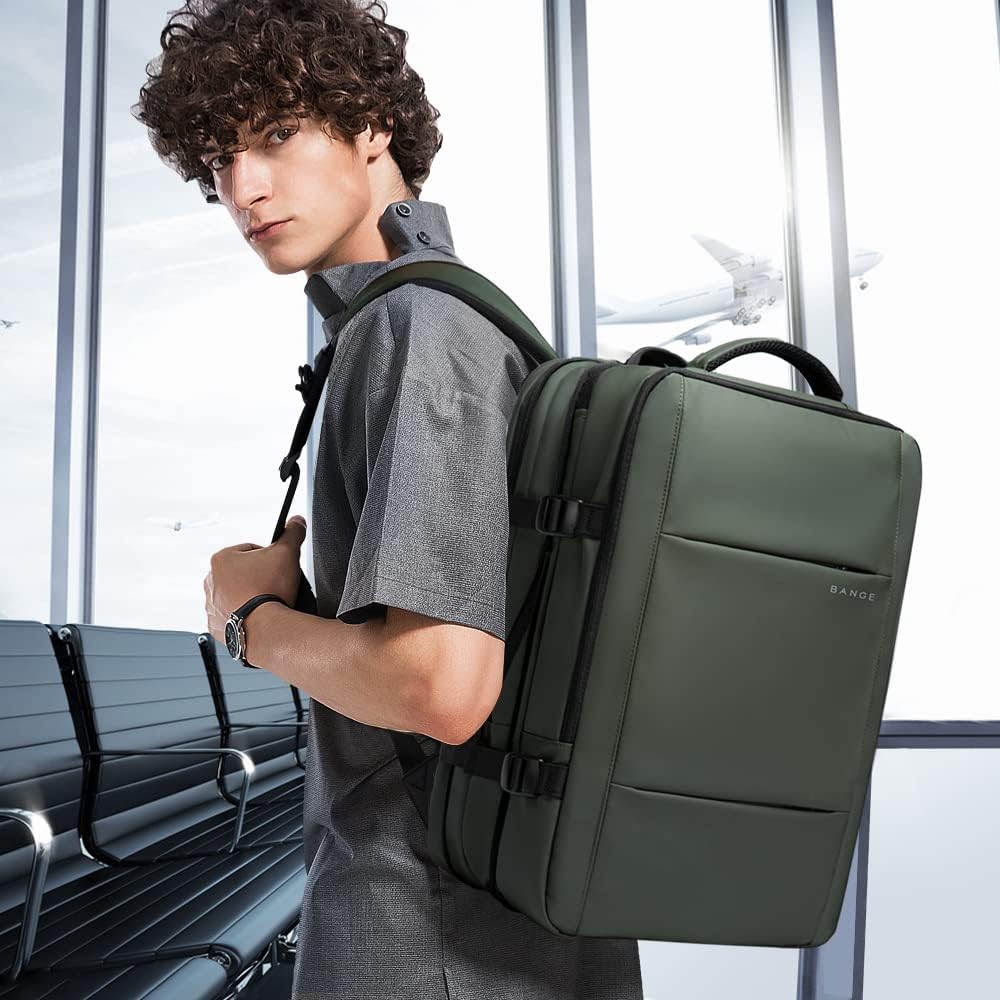 Expandable 26–45L Waterproof Travel Backpack with Laptop Compartment & Duffle Option