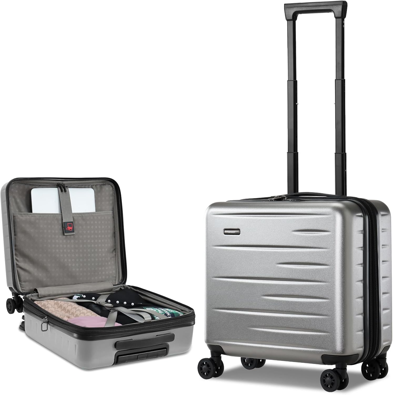 Expandable Hard Shell Suitcase with Front Pocket and TSA Lock