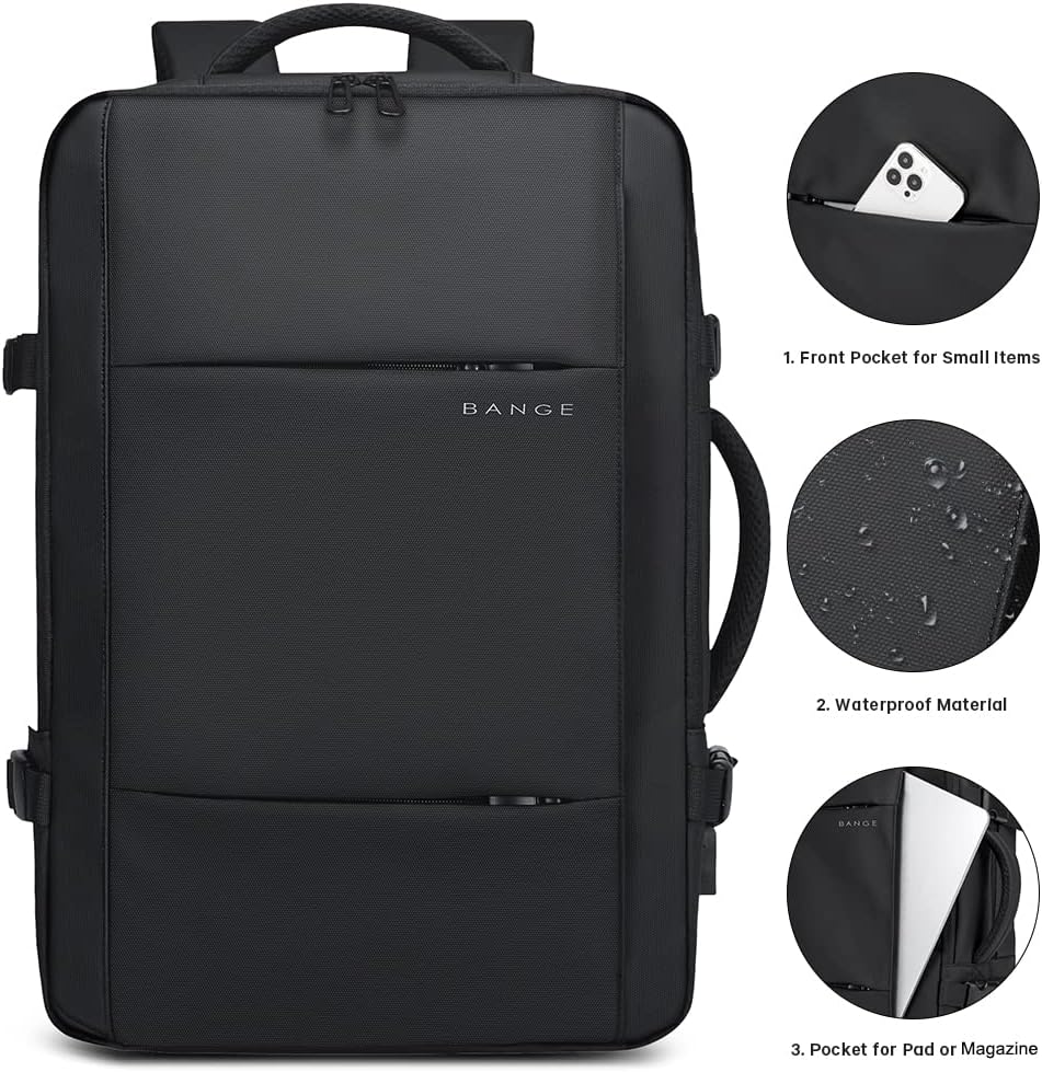 Expandable 26–45L Waterproof Travel Backpack with Laptop Compartment & Duffle Option