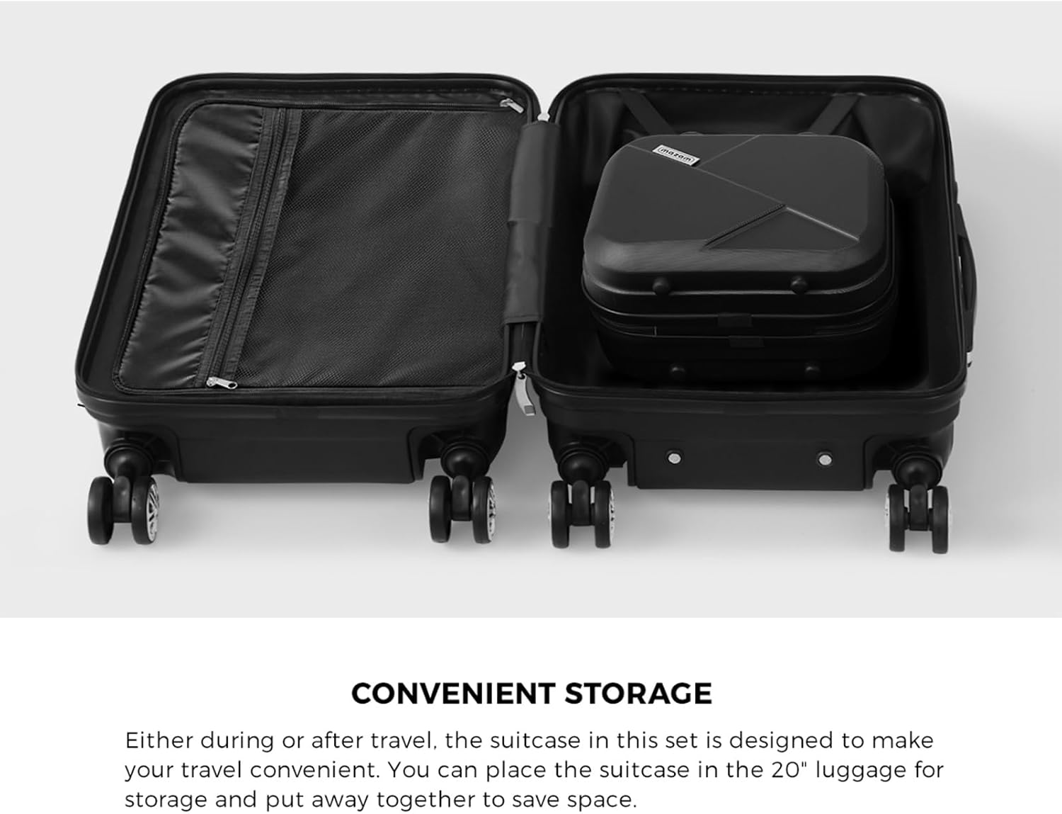 2-Piece ABS Hard Shell Luggage Set with TSA Lock & 360° Spinner Wheels