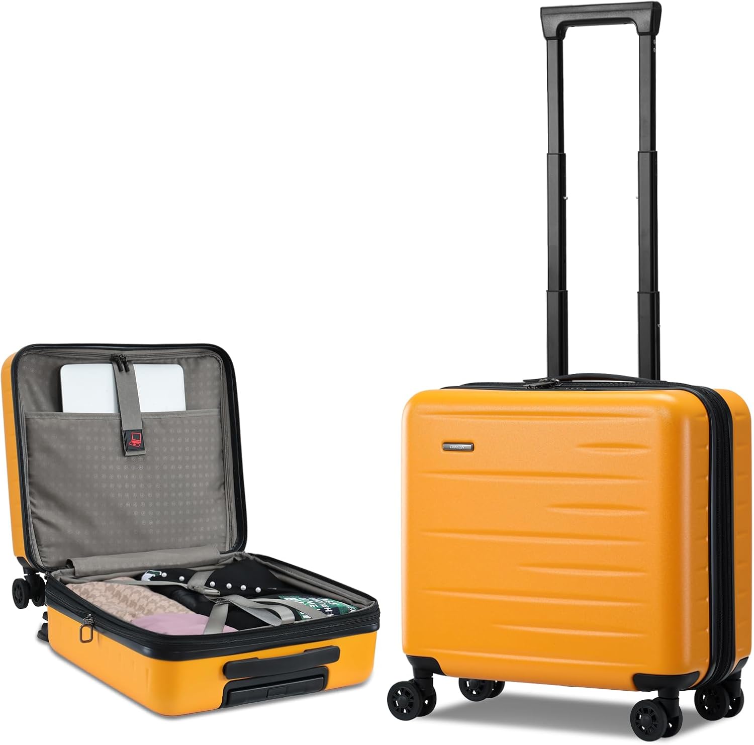 Expandable Hard Shell Suitcase with Front Pocket and TSA Lock