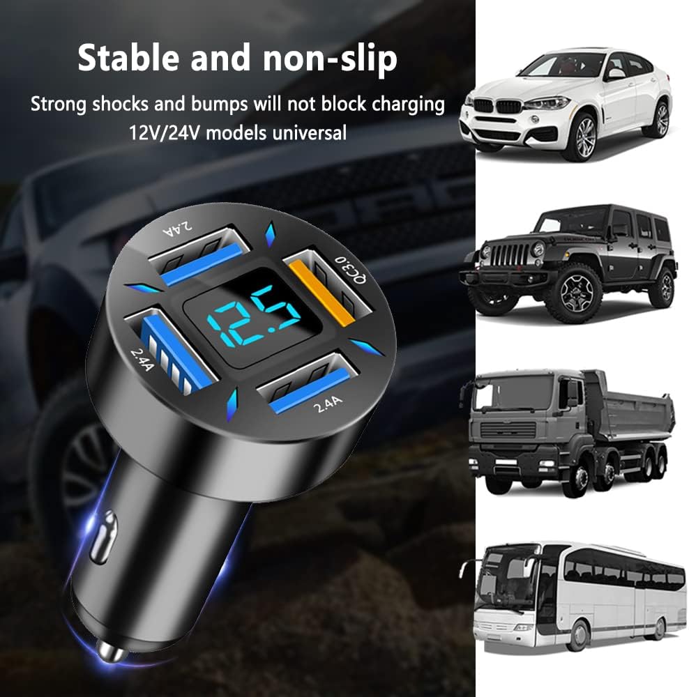 Car Charger 66W Super Fast Charging with USB PD & QC 3.0 – Universal for 12-24V Cigarette Lighter