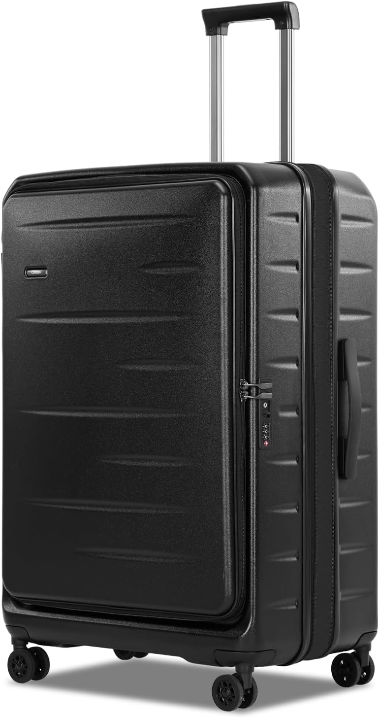 Expandable Hard Shell Suitcase with Front Pocket and TSA Lock
