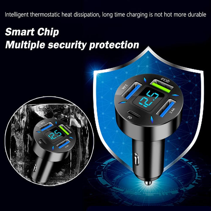 Car Charger 66W Super Fast Charging with USB PD & QC 3.0 – Universal for 12-24V Cigarette Lighter