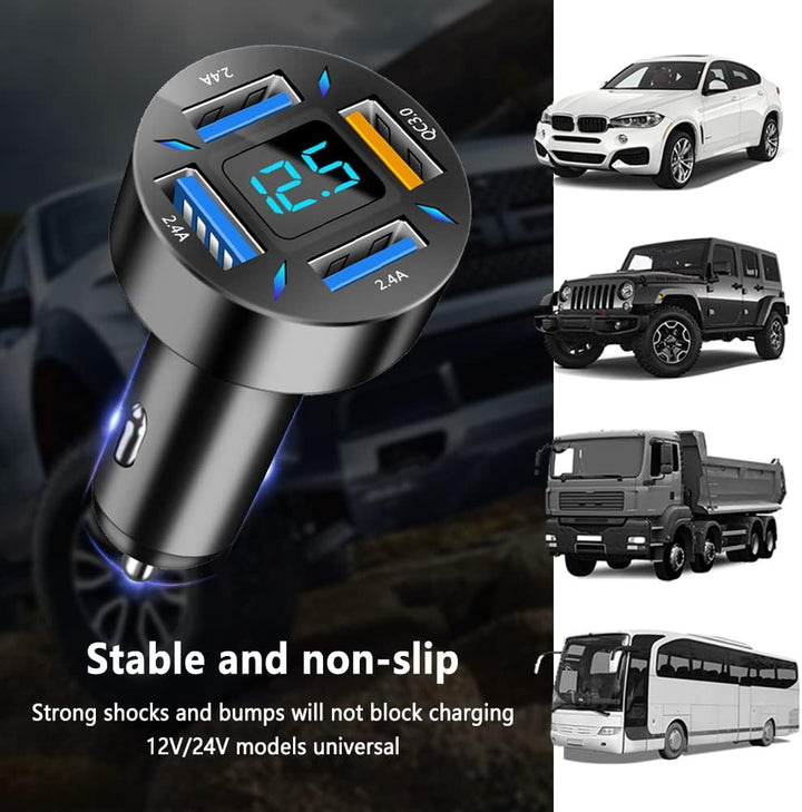 Car Charger 66W Super Fast Charging with USB PD & QC 3.0 – Universal for 12-24V Cigarette Lighter