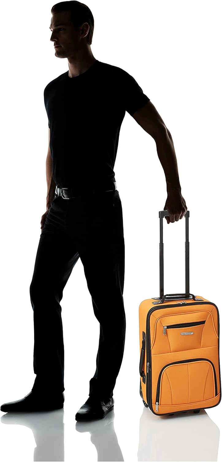 2-Piece Softside Upright Luggage Set with Cabin Bag & Smooth-Running Wheels