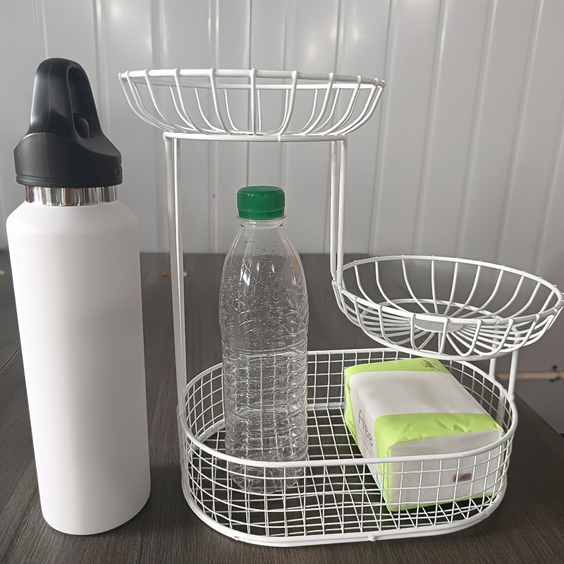 GoldenTier 3-Tier Fruit Basket – Elegant and Practical