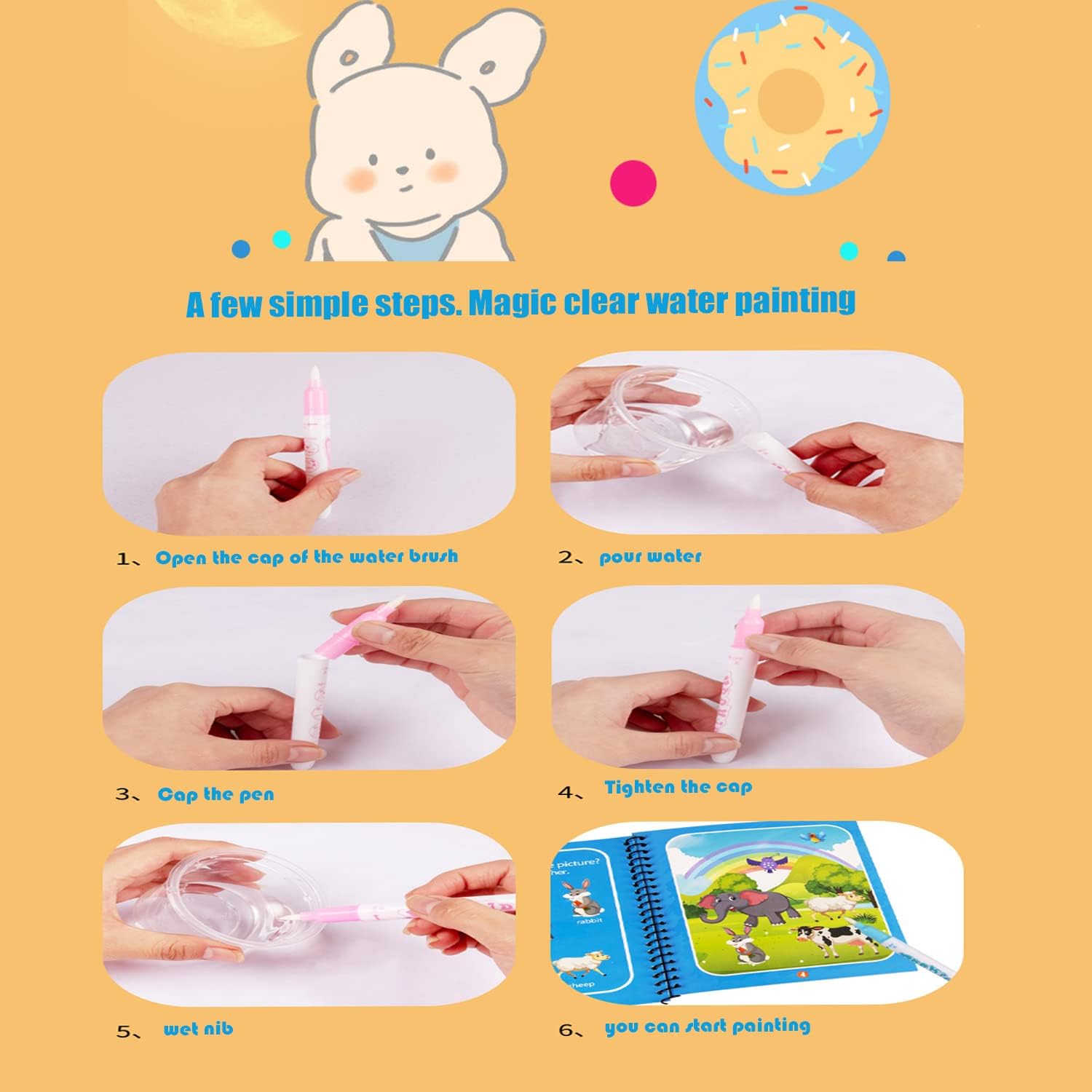 Set of 4 Reusable Watercolour Books – AquaColor Books