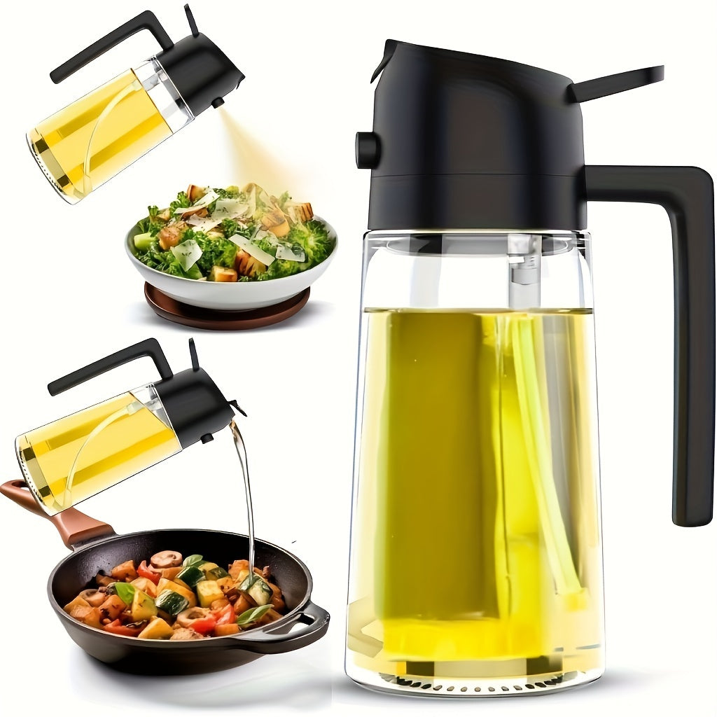 2-in-1 Oil Dispenser and Spray Bottle - Precise Oil Control for Kitchen and BBQ