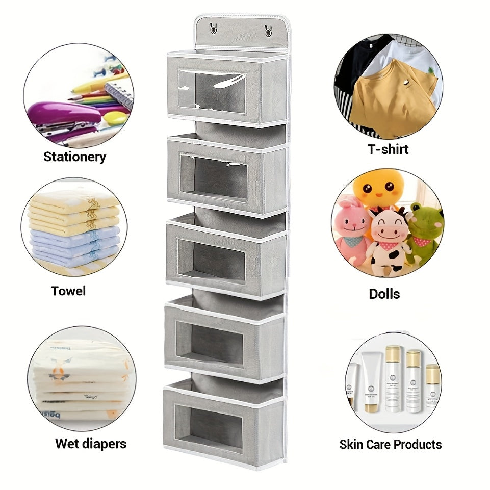 5-Layer Hanging Storage System – Ideal for Bedroom, Bathroom, and Kitchen
