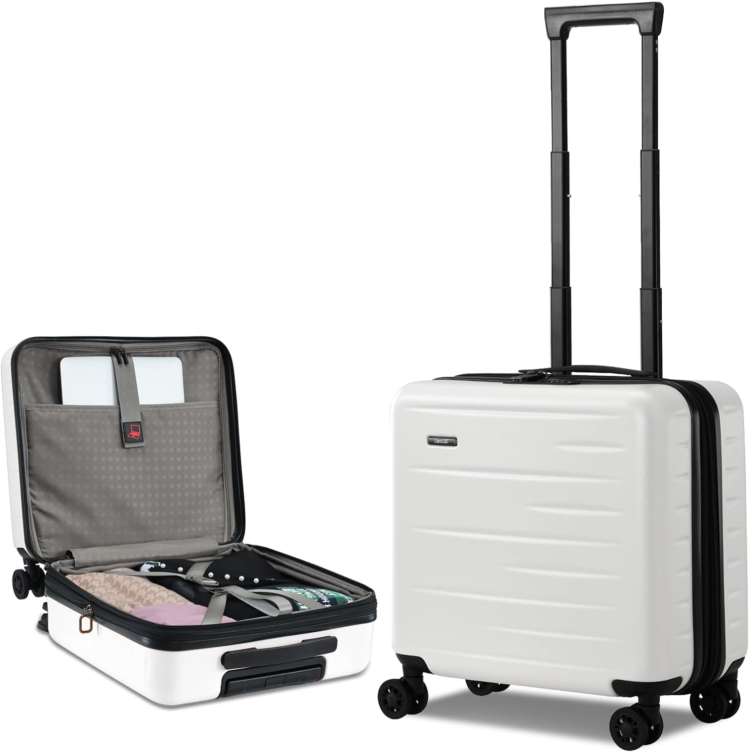 Expandable Hard Shell Suitcase with Front Pocket and TSA Lock