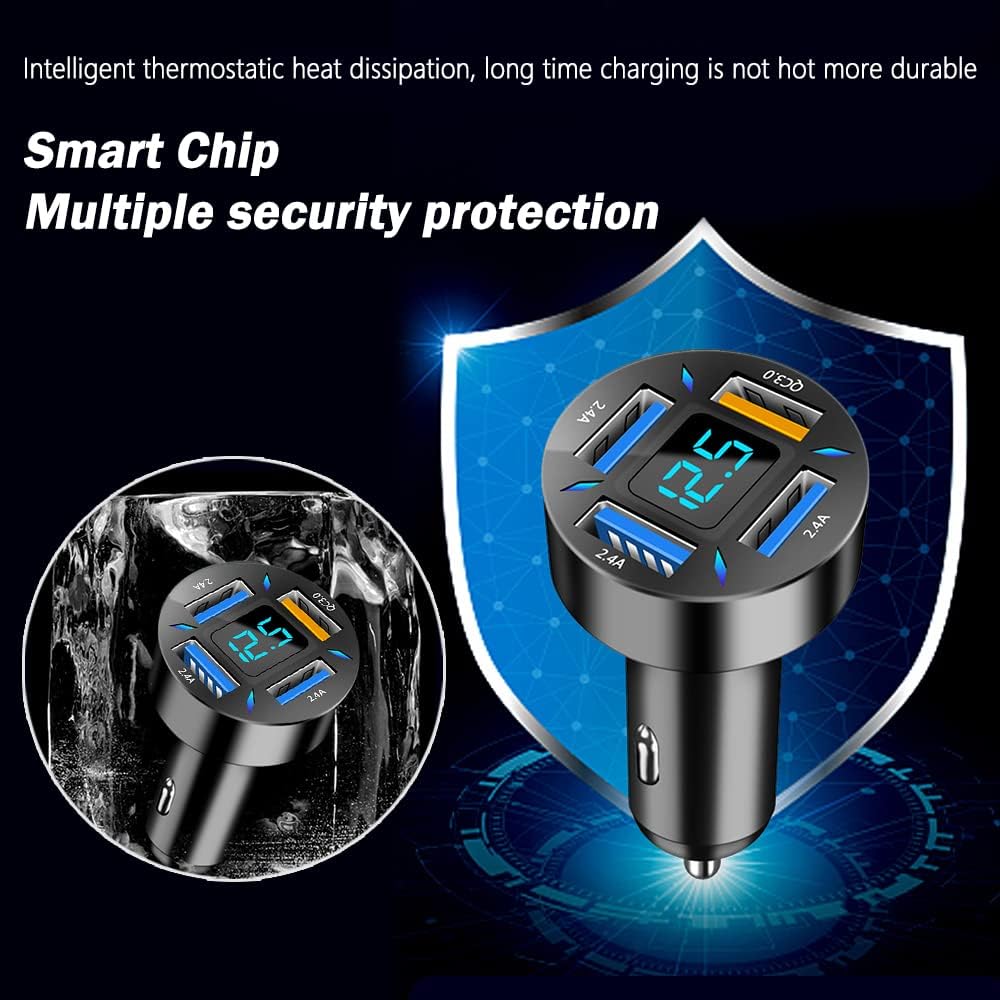 Car Charger 66W Super Fast Charging with USB PD & QC 3.0 – Universal for 12-24V Cigarette Lighter