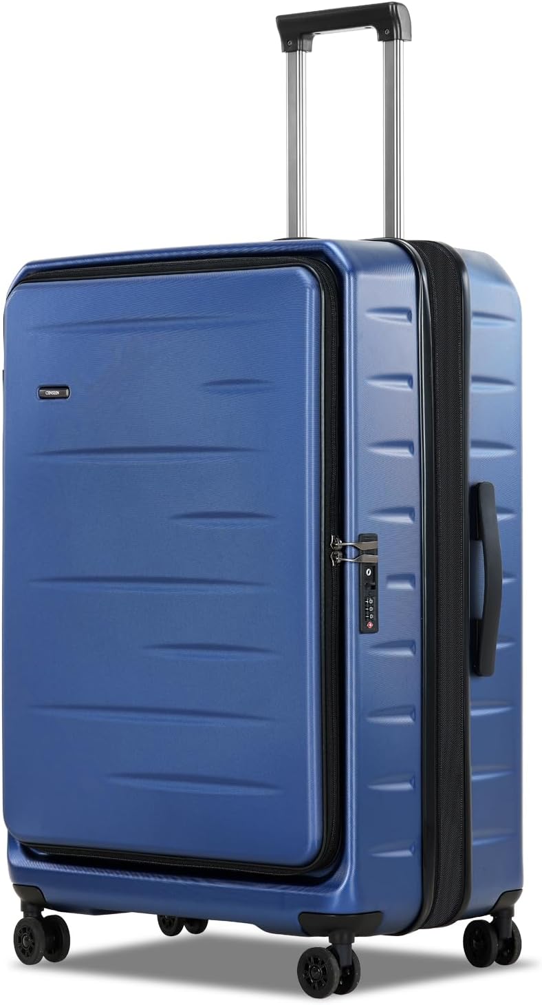 Expandable Hard Shell Suitcase with Front Pocket and TSA Lock