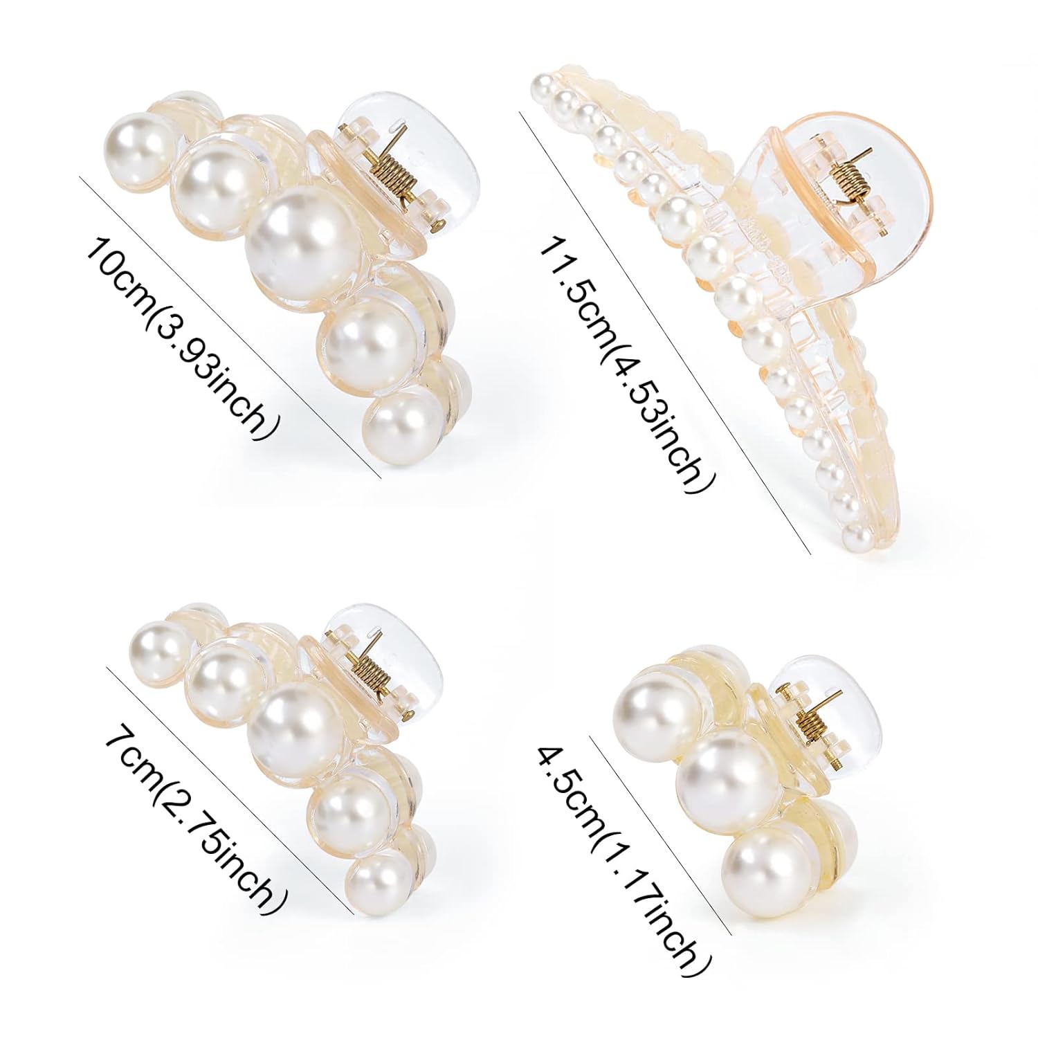 Stylish Pearl Hair Clips - Pack of 4