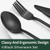 24-Piece Black Cutlery Set in Stainless Steel