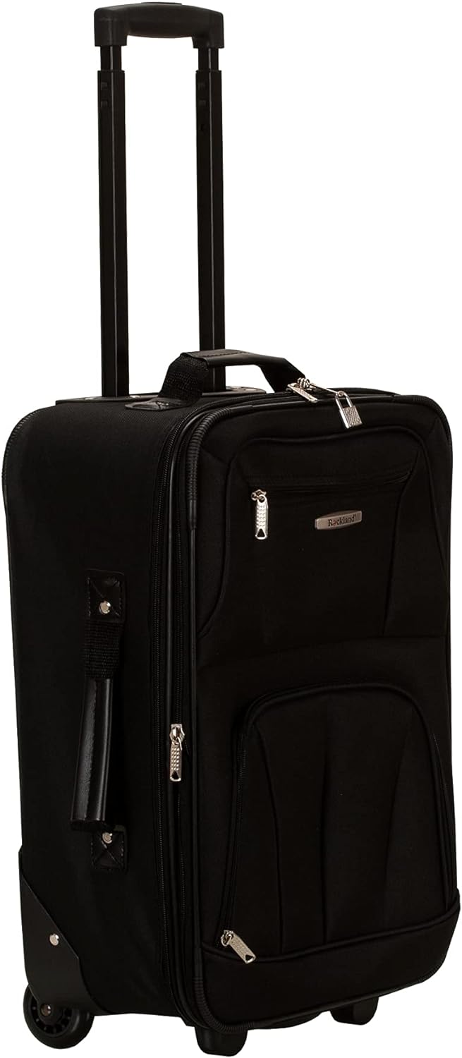 2-Piece Softside Upright Luggage Set with Cabin Bag & Smooth-Running Wheels