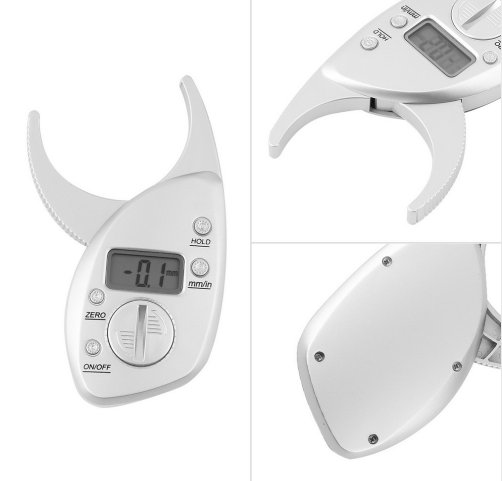 Digital Body Fat Caliper, Skinfold Caliper, LCD Display, Analyzer, Measuring Tape, Slimming Scale, Weight Loss, Non-slip Grip
