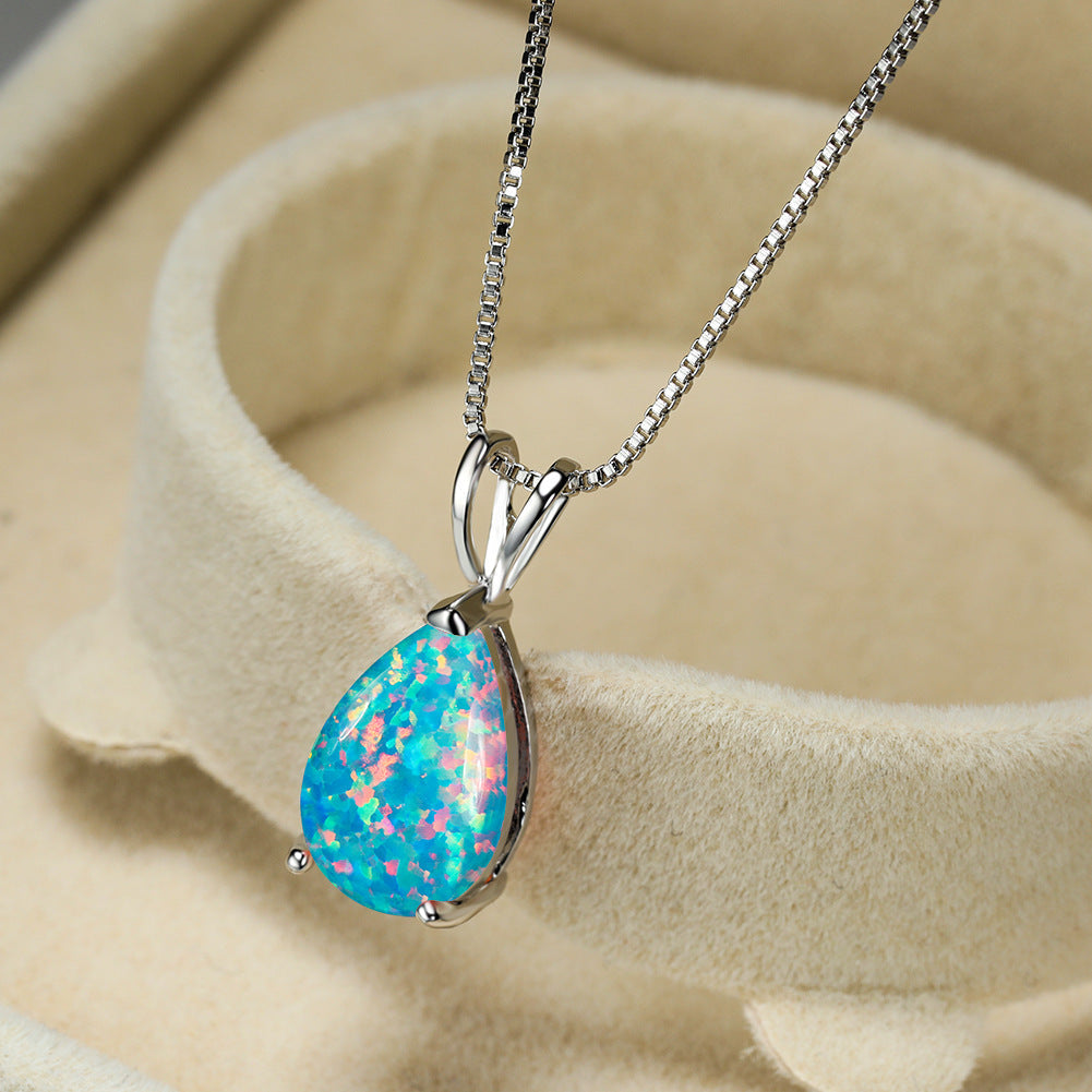 Minimalist Drop Opal Pendant Necklace – Selina