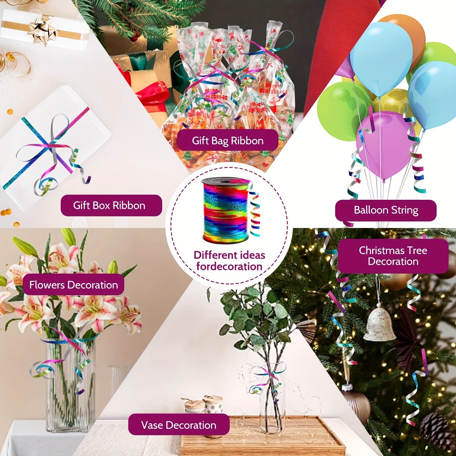 Holographic Curling Ribbon Set – Perfect for Party Decorations and Gift Wrapping