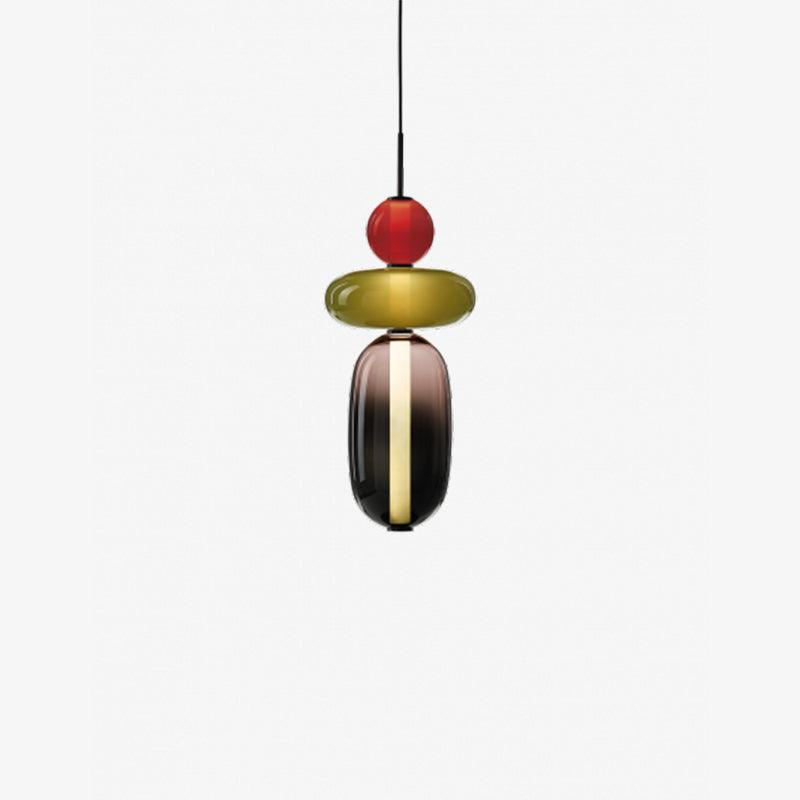 Modern Pendant Light with Coloured Glass