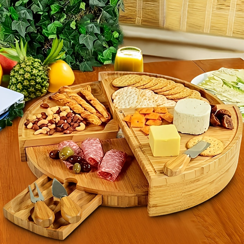 Bamboo Delights Cheese and Snack Board Set – Original and Practical for Enjoyable Moments