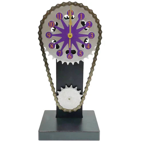 Luxora Rotating Chain Clock | Silent Motorized Decorative Table Clock for Home and Office