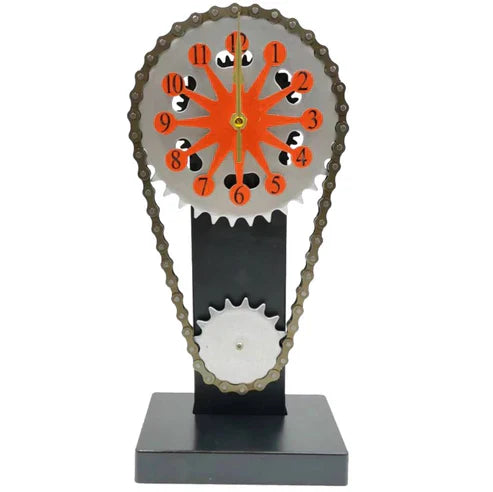 Luxora Rotating Chain Clock | Silent Motorized Decorative Table Clock for Home and Office