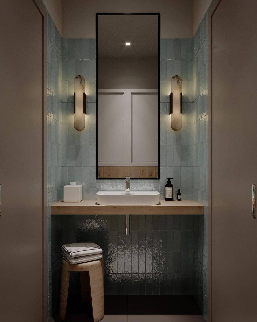 Modern Wall Lamp - Alabaster & Metal