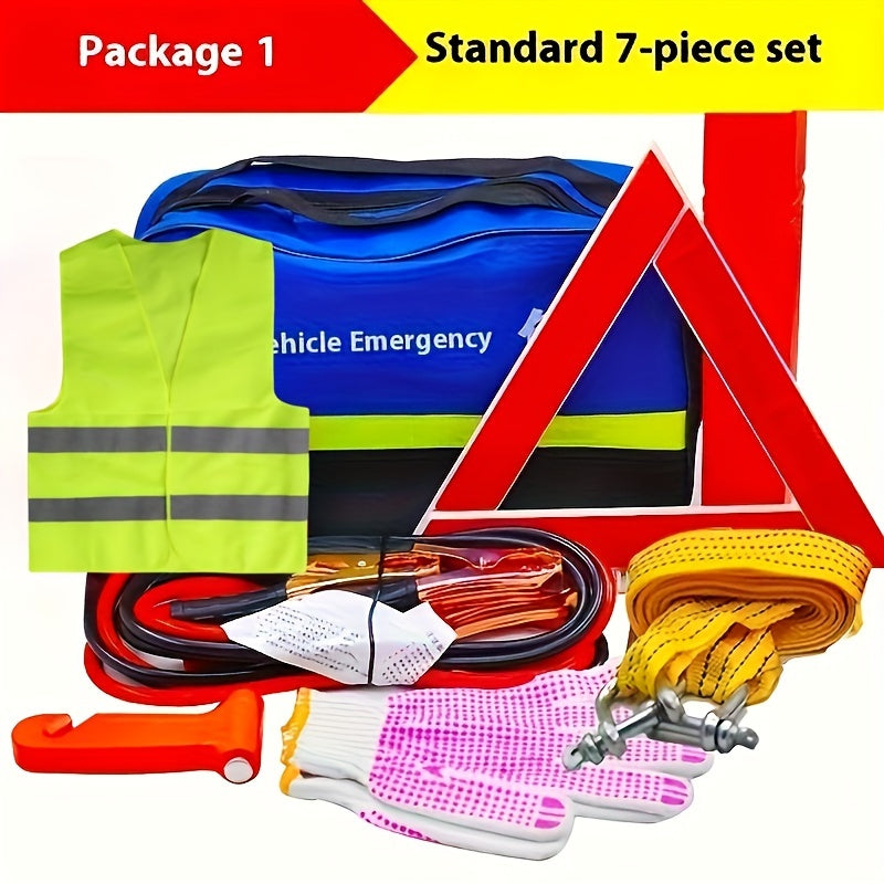 Auto Emergency Kit – Warning Triangle, Safety Vest, Cables and More