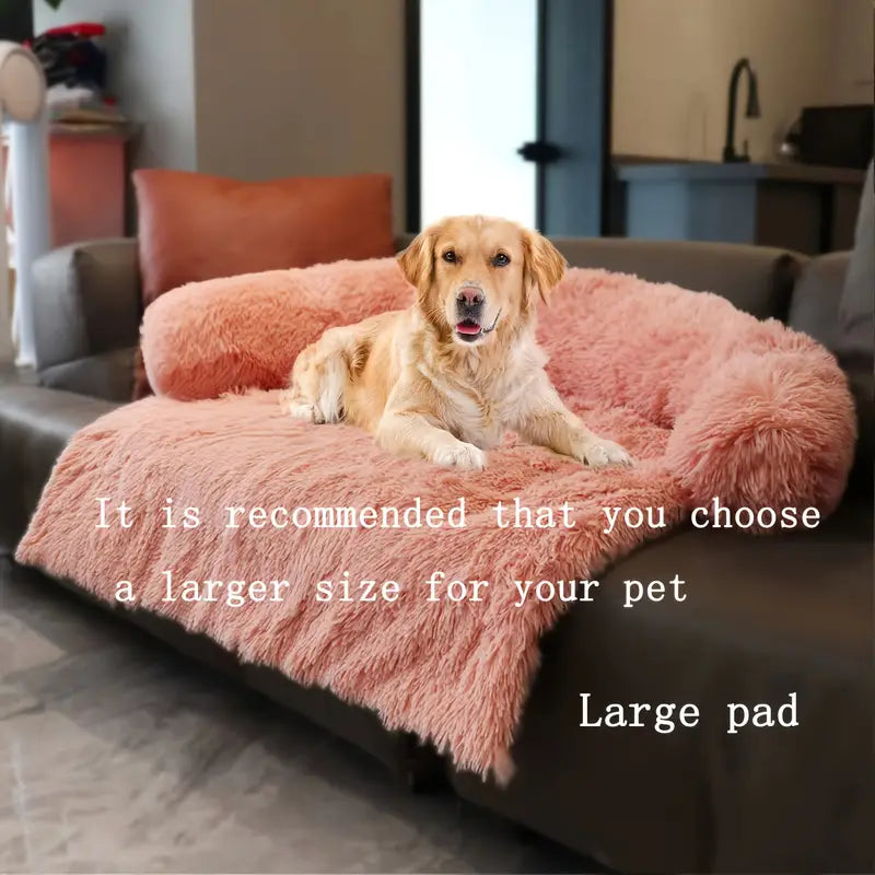 Plush Dog Bed with Removable Washable Cover - Soft and Multifunctional Sleeping Mat for Large, Medium and Small Dogs