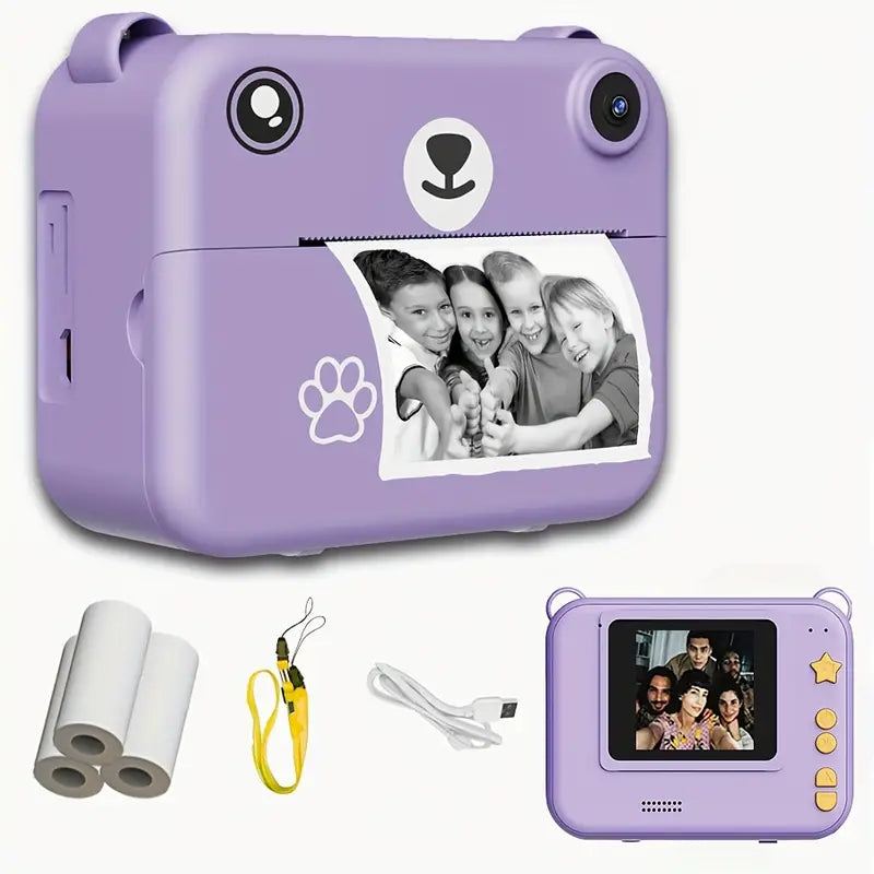 SnapKid - Compact Instant Camera for Children - 1080P HD, Photo & Video, Includes Printing Paper & USB Charger