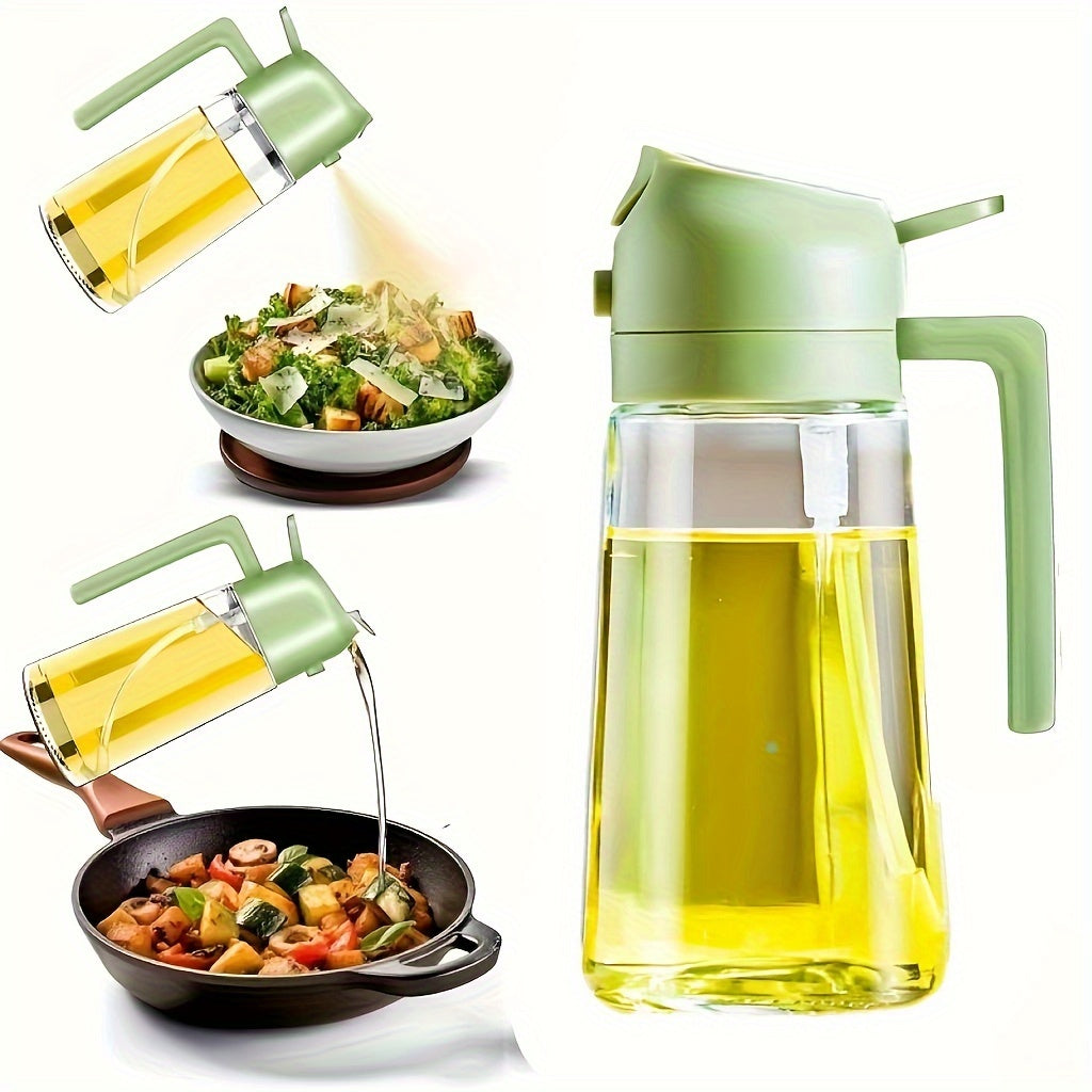 2-in-1 Oil Dispenser and Spray Bottle - Precise Oil Control for Kitchen and BBQ