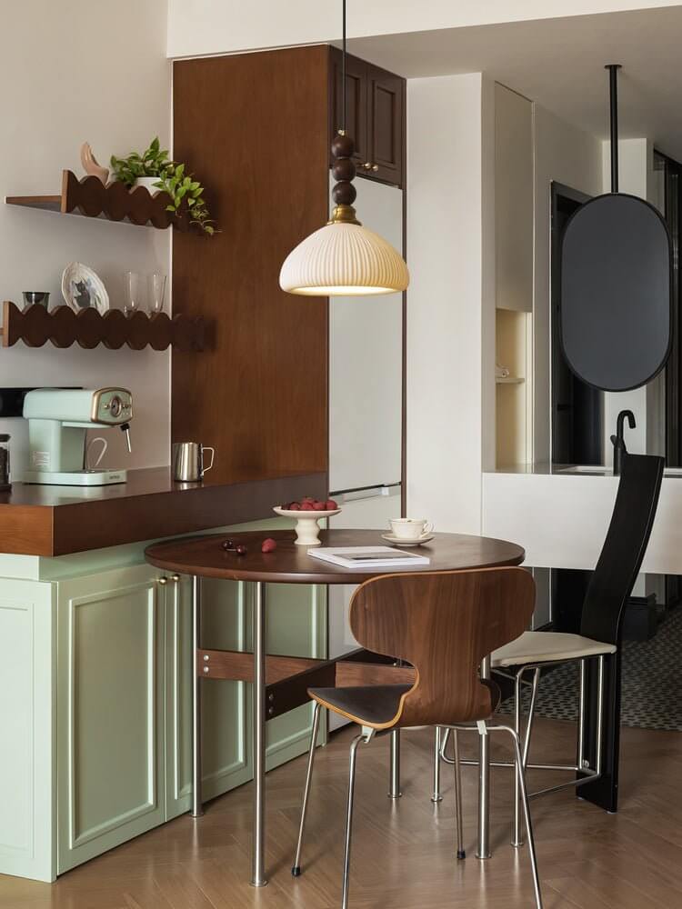 Pendant Light with Glass - Wood & Metal