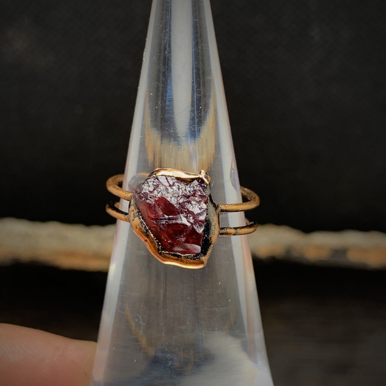 Natural Raw Stone Birth Ring – Selina