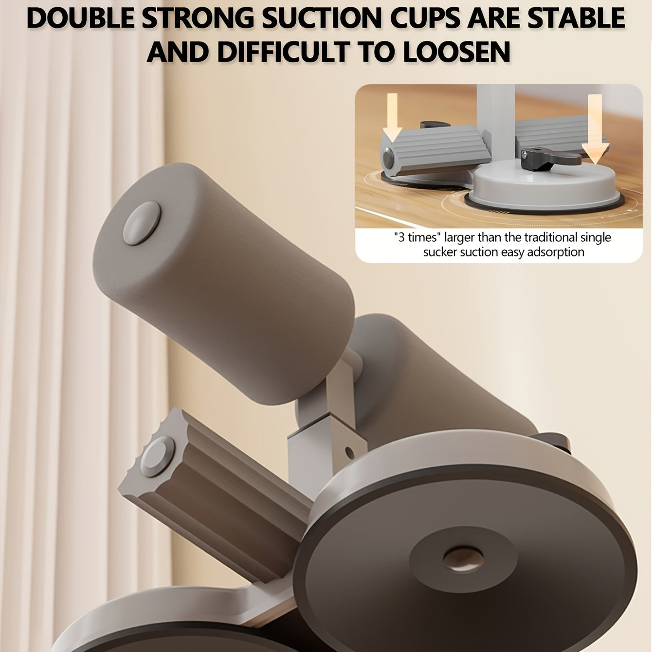Adjustable Sit-Up Assistant with Dual Suction Cups – Ideal for Home Fitness and Core Training