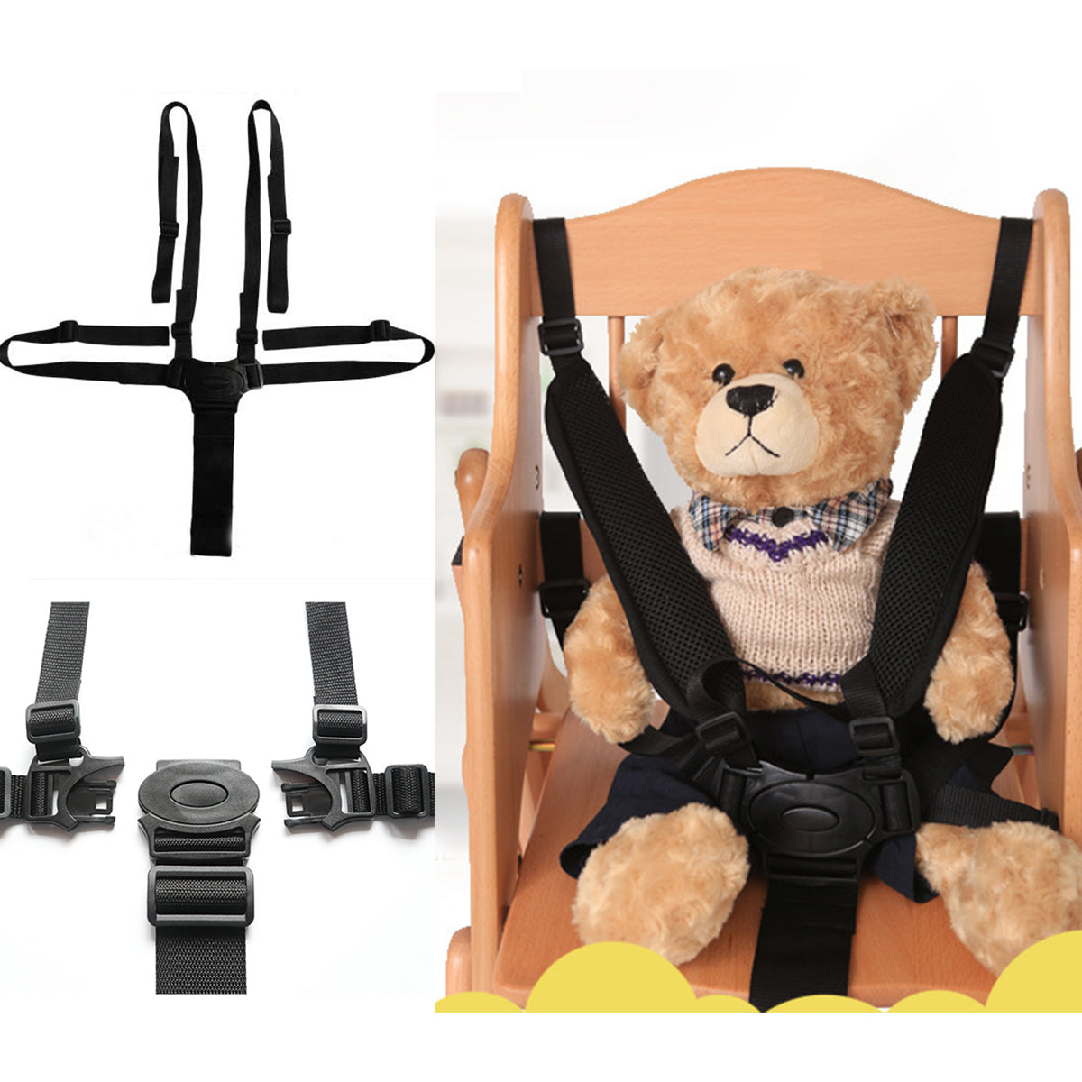 SafeStrap 5-Point Safety Harness with Strap – Comfortable and Safe Solution for Pushchairs, Buggies, and Car Seats