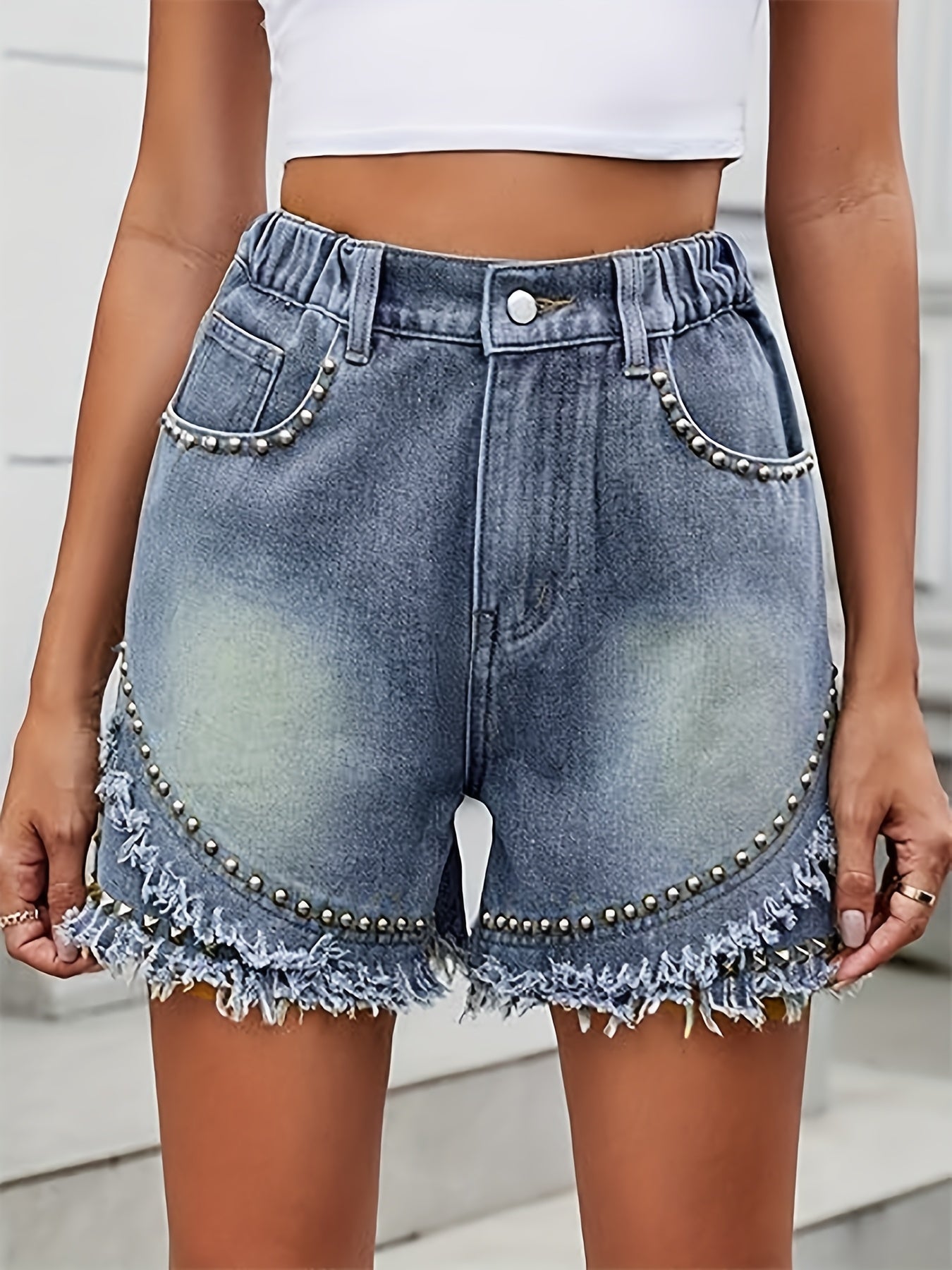 Punk Rock Denim Shorts – Slim and Trendy