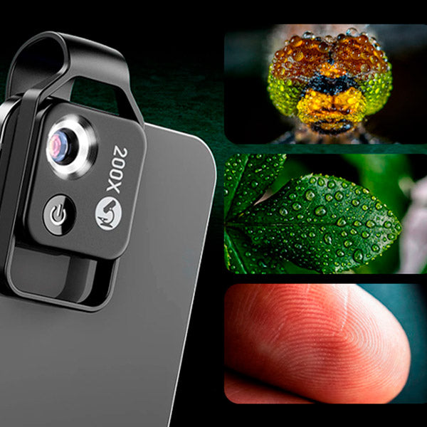 VisionScope Mobile Microscope | High-Resolution 200x Clip-On Lens for Smartphones