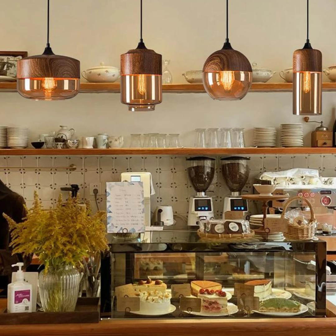 Stylish Scandinavian Ceiling Light Made of Wood - NordLuna