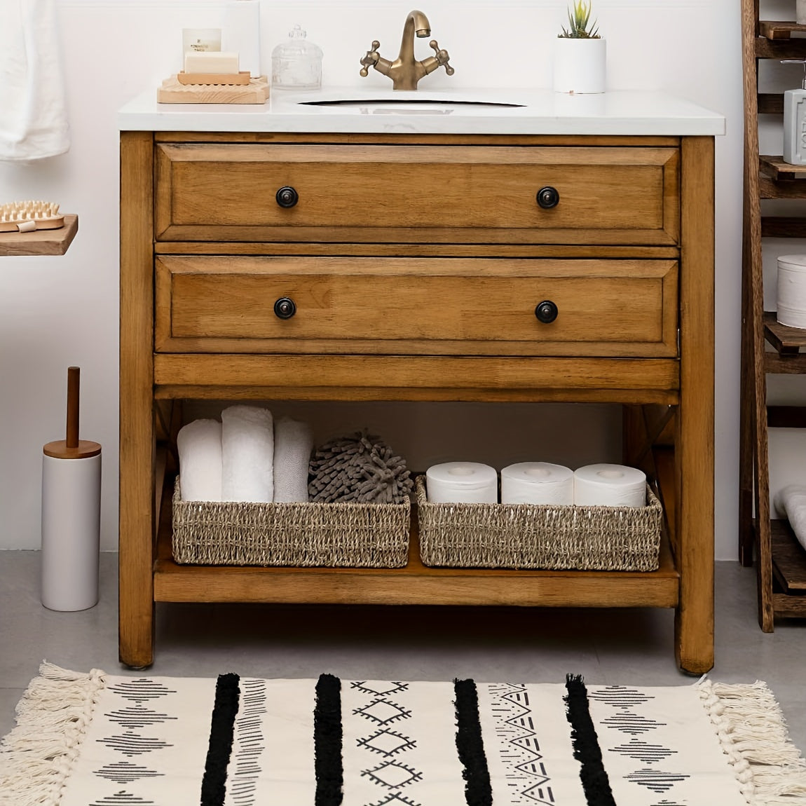 Handmade Seagrass Storage Basket – Ideal for Bathroom and Toilet