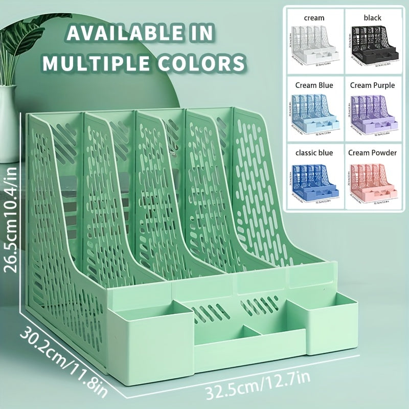 Desktop Document Organizer – 4 Compartments, Space-Saving, Removable and Suitable for Office Supplies