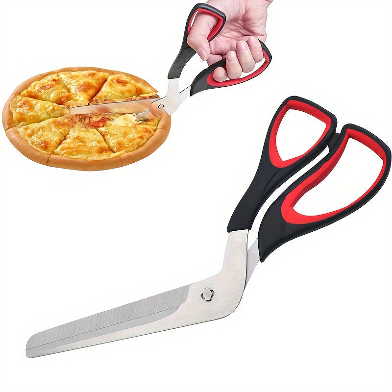 Multifunctional Stainless Steel Pizza Scissors with Comfort Grip – Easy Cutting of Pizza and More