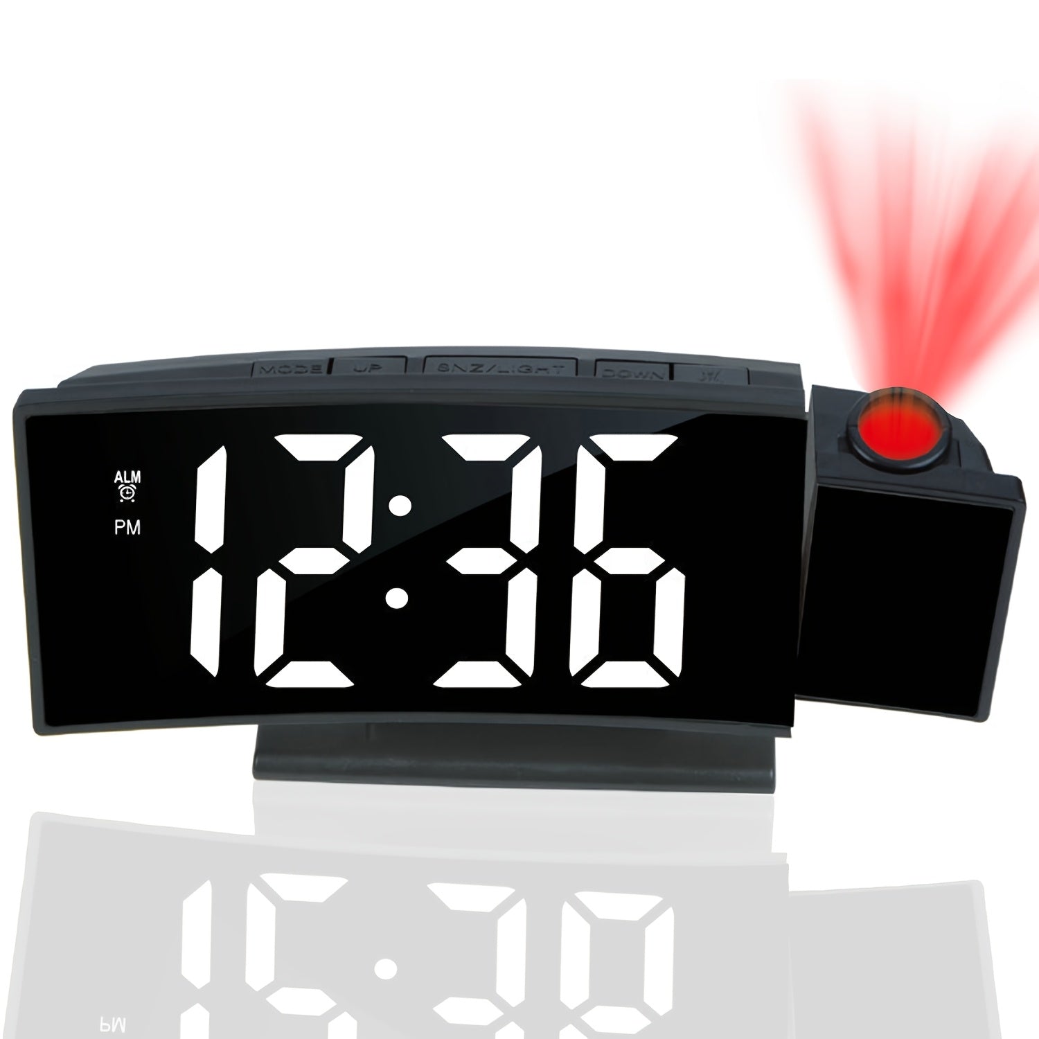 Digital Projection Alarm Clock – LED Display and Snooze Function with Adjustable Brightness